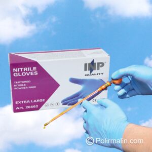 GANTS ROBUSTES NITRILE LARGE (BLEU)